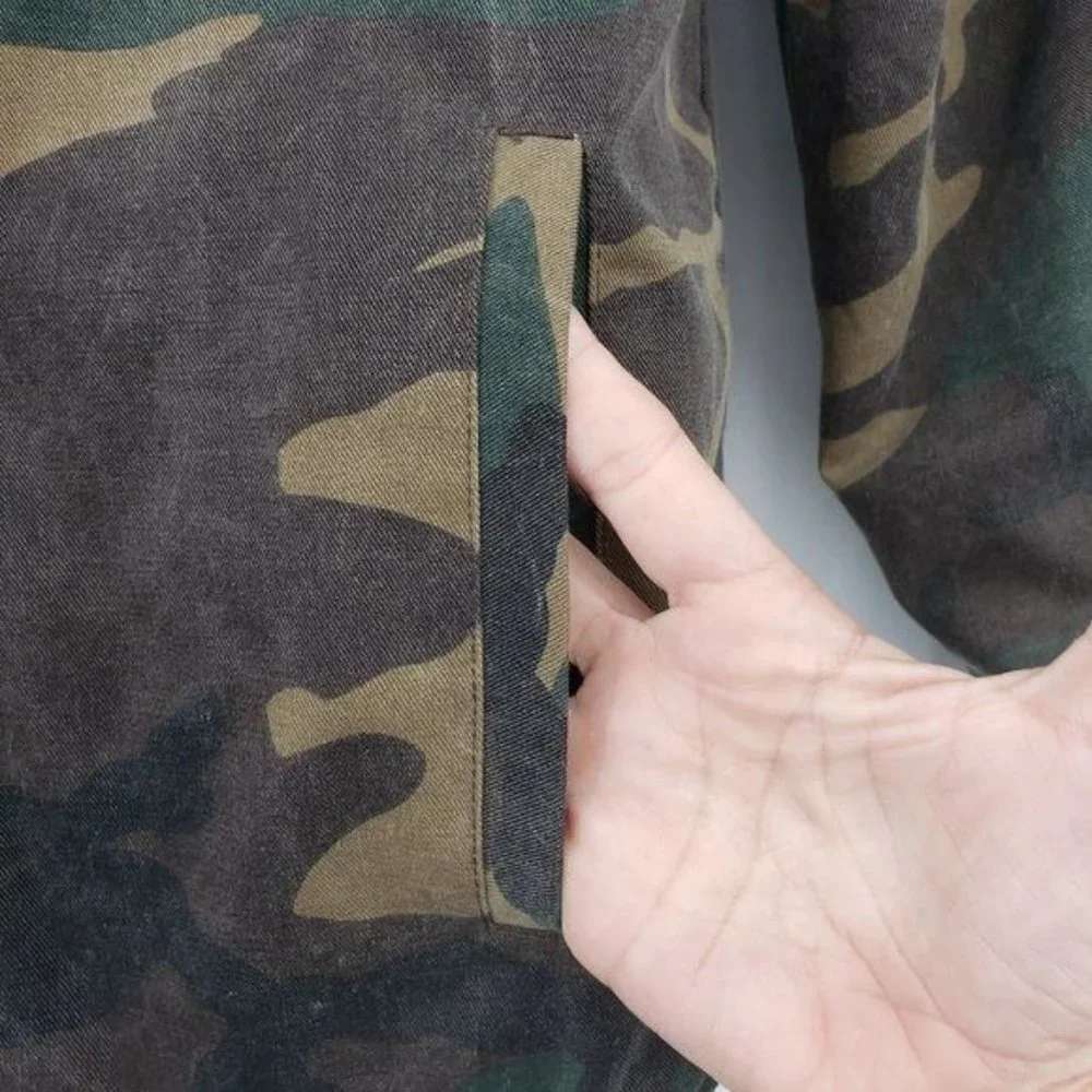 RHUDE Camo‎ Print Hooded Jacket Quilted Zip Up Cotton Coat Parka Size Small NWOT